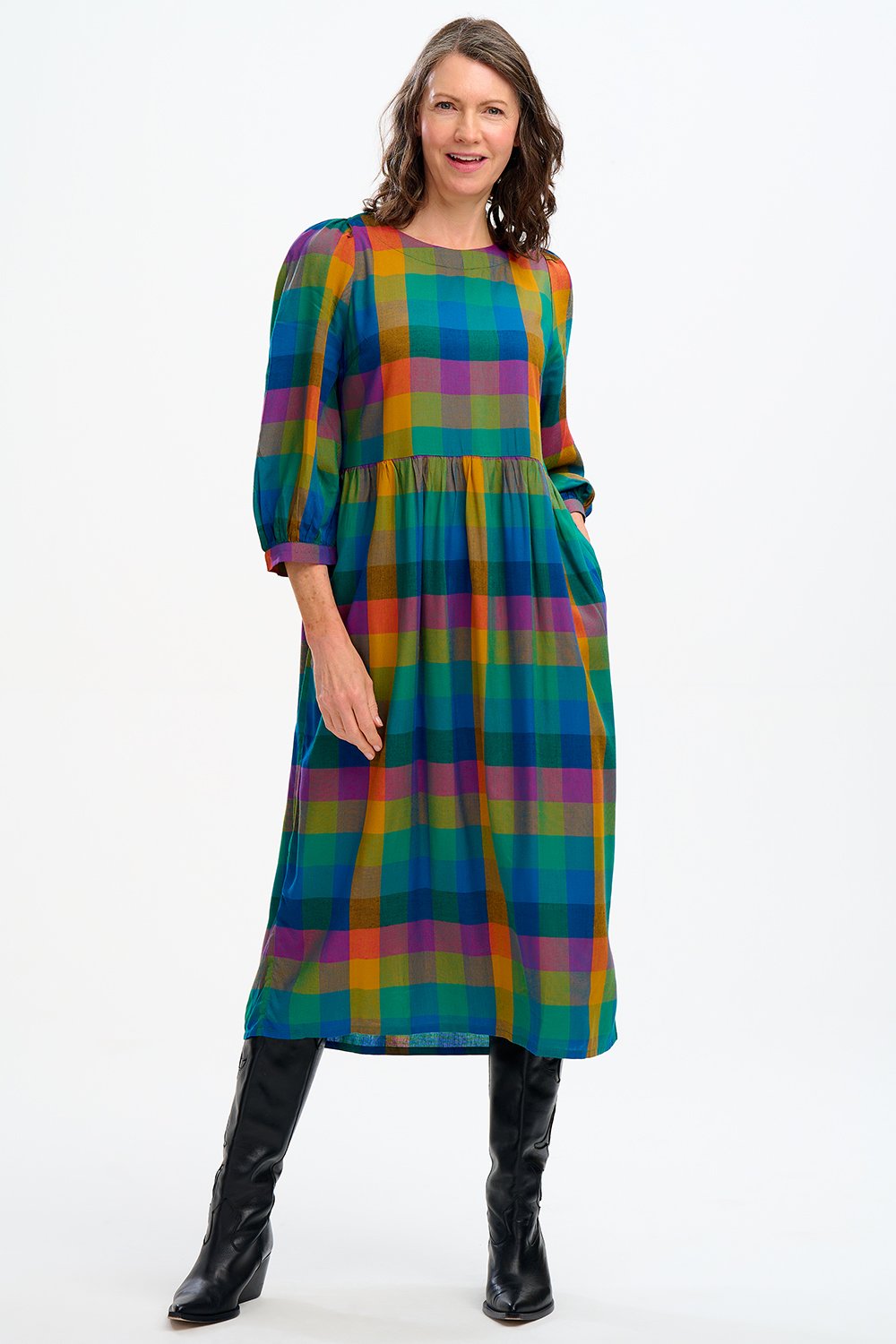 Kiara Midi Smock Dress - Big City Check by Sugarhill Brighton — Parade